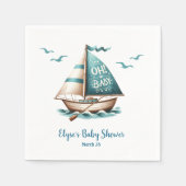 "Oh, Baby" Nautisch Baby shower Papier servet (Voorkant)