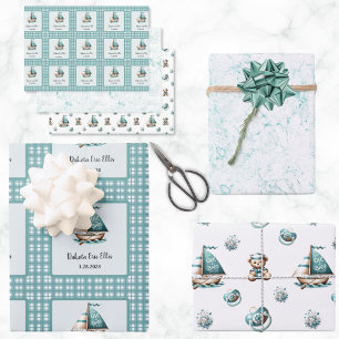 "Oh, Baby" Nautisch inpakpapier 3 stijlen Vel