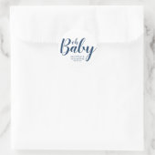 Oh Baby - Navy Blue Baby shower Ronde Sticker (Tas)
