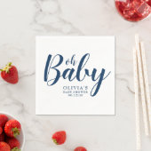 Oh Baby - Navy Blue Baby shower Servet (Insitu)