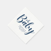 Oh Baby - Navy Blue Baby shower Servet (Hoek)