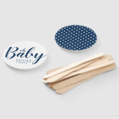 Oh Baby - Navy Blue Polka Dot Baby shower Handwaaier (Niet-gemonteerd)
