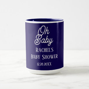 Oh Baby Navy Blue Script Baby shower Gift Favoriet Mok