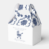Oh Baby Navy Damask Pram Baby shower Bedankdoosjes (Voorkant Zijde)