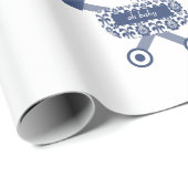 Oh Baby Navy Pram Baby shower Cadeaupapier (Rol Hoek)