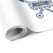 Oh Baby Navy Pram Baby shower Cadeaupapier (Rol Hoek)