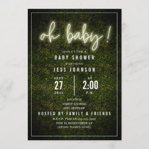 Oh Baby Neon Boxwood Neutraal Baby shower Kaart