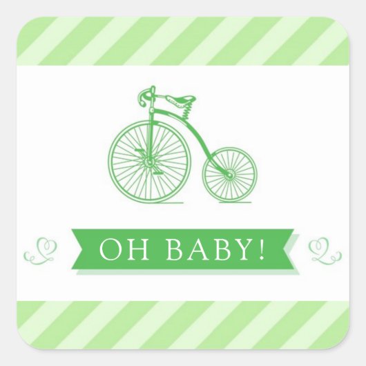 Oh Baby Neutral Baby shower Groene Stickers (Voorkant)