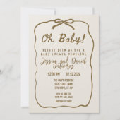 Oh Baby Neutral Baby shower Invitation Kaart (Voorkant)