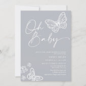 Oh Baby Neutral Baby shower Invitation Kaart (Voorkant)