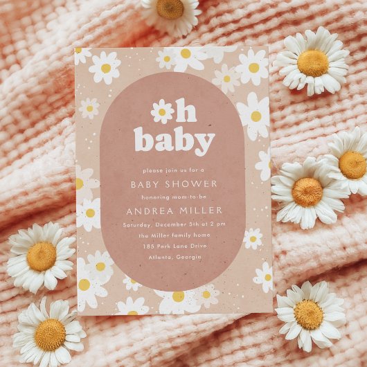 Oh Baby Neutral Daisies Baby shower Kaart
