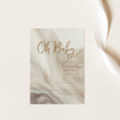 Oh Baby Neutral Marmer Baby shower Uitnodiging