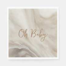 Oh Baby Neutral marmeren Baby showers papieren ser