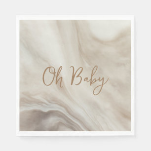 Oh Baby Neutral marmeren Baby showers papieren ser Servet