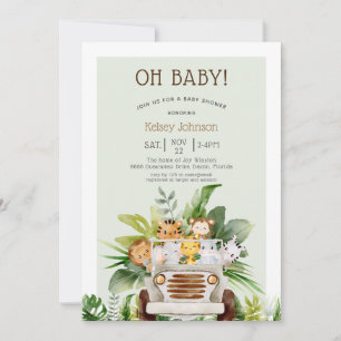 Oh Baby Neutral Oerwoud Safari Baby shower Kaart