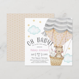 Oh Baby Neutral Woodland Teddy Bear Baby shower Kaart