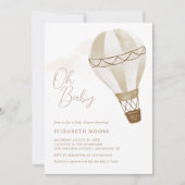 Oh Baby Neutrale Heete Luchtballon | Uitnodiging (Voorkant)