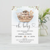 Oh Baby Noah's Arch Baby shower Uitnodiging (Staand voorkant)