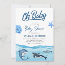 Oh Baby! Ocean & Zee Baby shower Invitation