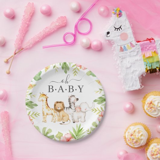 Oh Baby Oerwoud Baby shower 7" Bord (Feest)