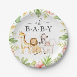Oh Baby Oerwoud Baby shower 7" Bord