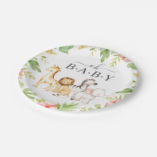 Oh Baby Oerwoud Baby shower 7" Bord (Gekanteld)
