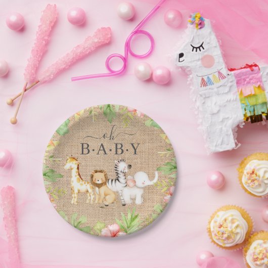 Oh Baby Oerwoud Baby shower 7" Bord (Feest)