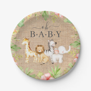 Oh Baby Oerwoud Baby shower 7" Bord