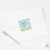 Oh Baby Oerwoud Baby shower 7" Bord Vierkante Sticker (Envelop)