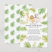 Oh Baby Oerwoud Baby shower Boek voor Baby Enclosu Informatiekaartje (Voorkant / Achterkant)