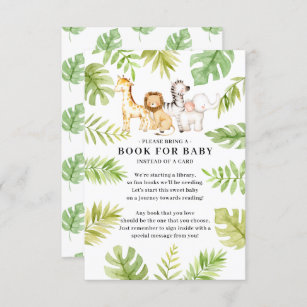 Oh Baby Oerwoud Baby shower Boek voor Baby Enclosu Informatiekaartje
