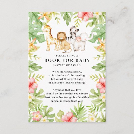 Oh Baby Oerwoud Baby shower Boek voor Baby Informatiekaartje (Voorkant)