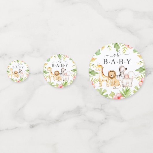 Oh Baby Oerwoud Baby shower Confetti (Achterkanten)