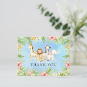 Oh Baby Oerwoud Baby shower Dank je Briefkaart (Staand voorkant)