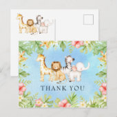 Oh Baby Oerwoud Baby shower Dank je Briefkaart (Voorkant / Achterkant)