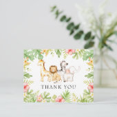 Oh Baby Oerwoud Baby shower Dank je Briefkaart (Staand voorkant)