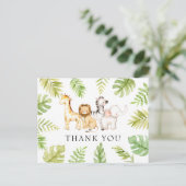 Oh Baby Oerwoud Baby shower Dank je Briefkaart (Staand voorkant)