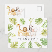 Oh Baby Oerwoud Baby shower Dank je Briefkaart (Voorkant / Achterkant)