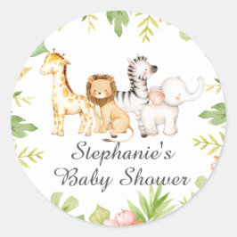 Oh Baby Oerwoud Baby shower Favor Classic Round St Ronde Sticker