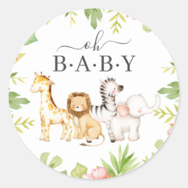 Oh Baby Oerwoud Baby shower Favor Classic Round St Ronde Sticker