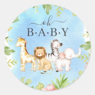 Oh Baby Oerwoud Baby shower gunst Ronde Sticker