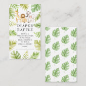 Oh Baby Oerwoud Baby shower Luier Raffle Enclosur Informatiekaartje (Voorkant / Achterkant)
