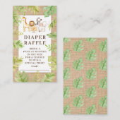 Oh Baby Oerwoud Baby shower Luier Raffle Enclosur Informatiekaartje (Voorkant / Achterkant)