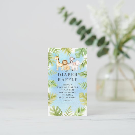 Oh Baby Oerwoud Baby shower Luier Raffle Informatiekaartje (Staand voorkant)