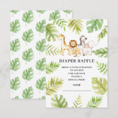 Oh Baby Oerwoud Baby shower Luier Raffle Invitati Kaart (Voorkant / Achterkant)