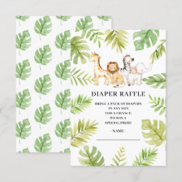 Oh Baby Oerwoud Baby shower Luier Raffle Invitati Kaart