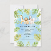 Oh Baby Oerwoud Baby shower Luier Raffle Kaart (Voorkant)