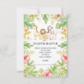 Oh Baby Oerwoud Baby shower Luier Raffle Kaart (Voorkant)