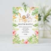 Oh Baby Oerwoud Baby shower Luier Raffle Kaart (Staand voorkant)