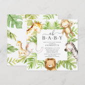 Oh Baby Oerwoud Baby shower Uitnodiging (Voorkant / Achterkant)